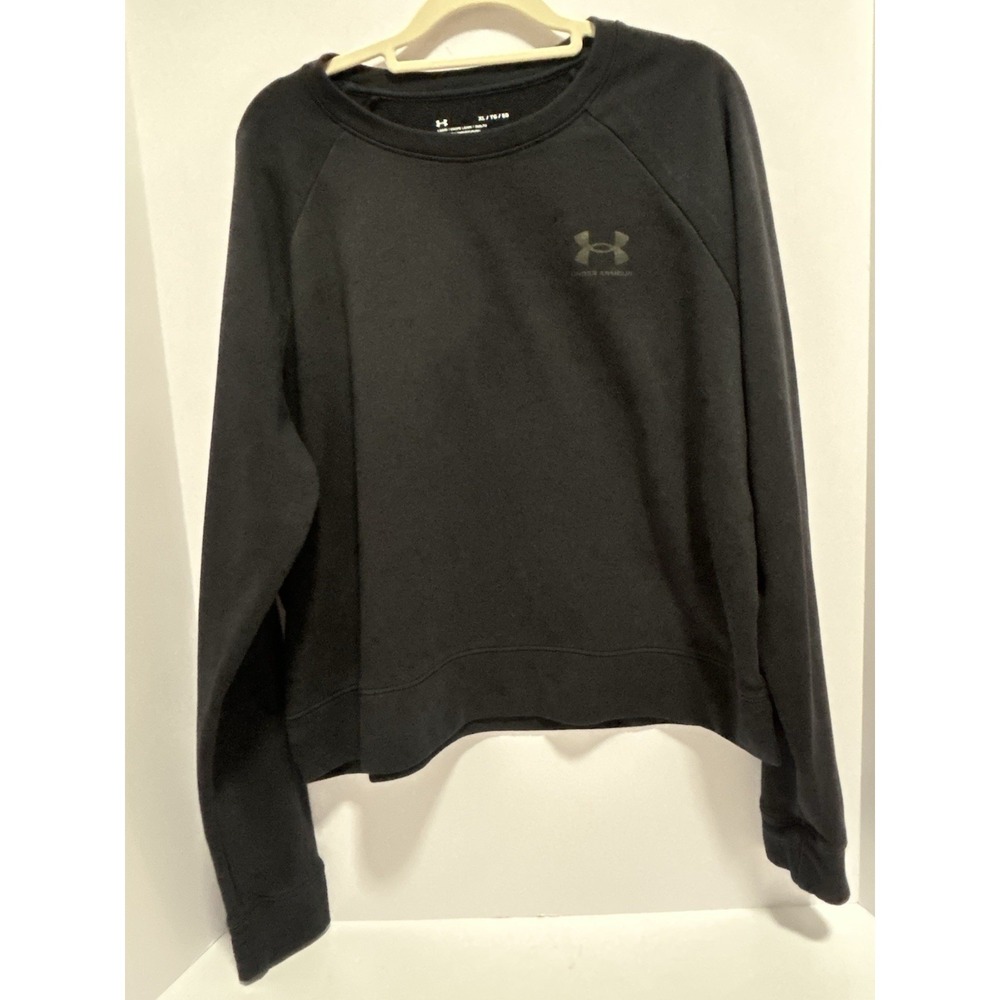 Under‎ Armour Crewneck Cropped Sweatshirt Black Loose Women's XL